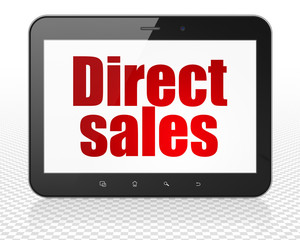 Advertising concept: Tablet Pc Computer with Direct Sales