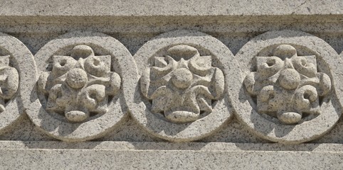  Architecture pattern detail on the wall of the city council in Porto, Portugal
