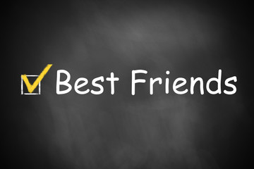 chalkboard with checkbox checked best friends