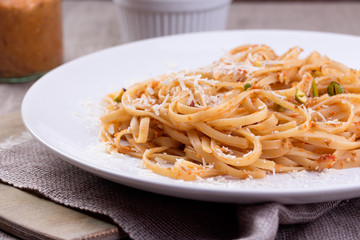 pasta with pesto sauce