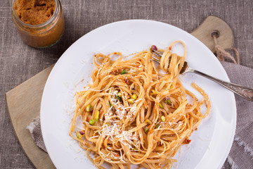 pasta with pesto sauce