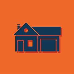 Home and garage, vector illustration