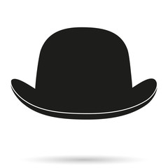 Silhouette symbol of bowler hat on a white background