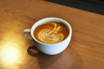Coffee Latte with Rosetta pattern
