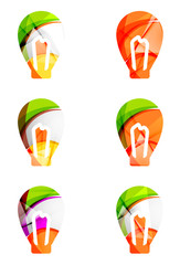 Set of abstract light bulb icons, business logotype idea