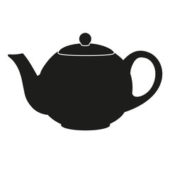 Silhouette symbol of classic teapot. Vector illustration.