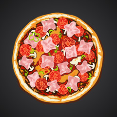 Pizza  on a black background