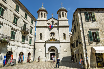 Church of St. Nicholas in the old town of Kotor.Montenegro.