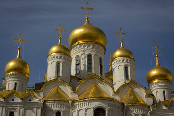 Fototapeta na wymiar dome of the Orthodox church, the Kremlin, Moscow