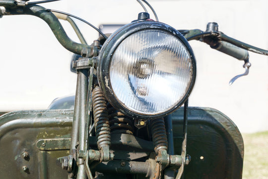 Details of an old motorcycle