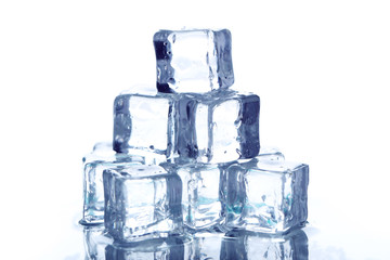 Ice cubes isolated on white