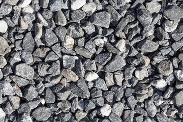 Crushed grey stones