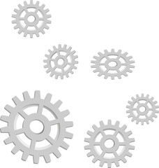 шестеренки на белом фоне