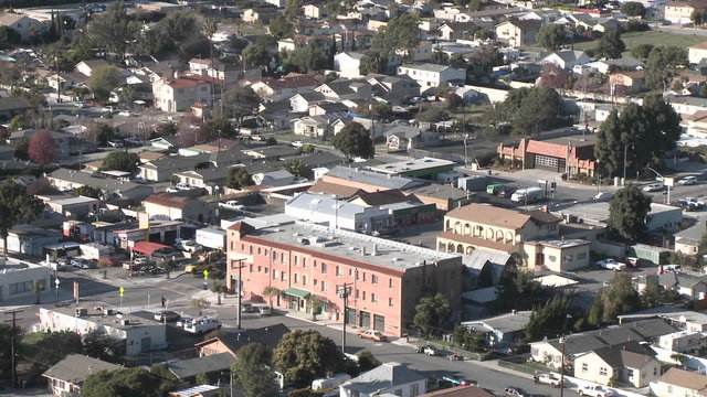 Zoom Out From Above The Urban Area On Ventura Avenue In Ventura, California.