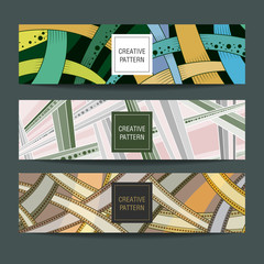 Seamless Pattern and Design Elements for packaging Vector set.