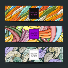 Seamless Pattern and Design Elements for packaging Vector set. .
