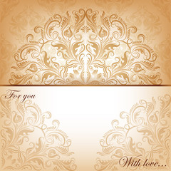 Vector invitation card with filigree elements