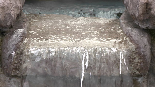 Close up of water in a fountain in Oak View, California.