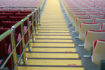 Obraz premium Steps between the stands at the stadium