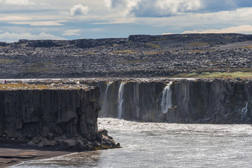 Wonderful waterfall Selfoss in Iceland, summer time