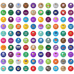 Restaurant Flat Icons Set: Vector Illustration, Graphic Design. Collection Of Colorful Icons. For Web, Websites, Print, Presentation Templates, Mobile Applications And Promotional Materials