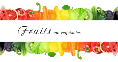 Foto op Canvas Fresh color fruits and vegetables © seralex