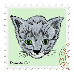 stamp with kitten