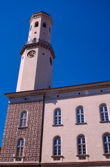 Fototapeta na wymiar City Hall from Tower clock in Bystrzyca Klodzka.