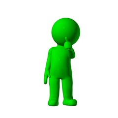 green 3D People - agree 2 - isolated on white background