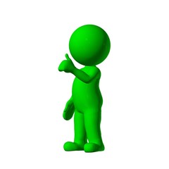 green 3D People - agree 3 - isolated on white background