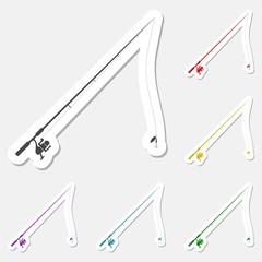 Fishing rod sticker set