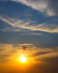 Sunset sky in summer time