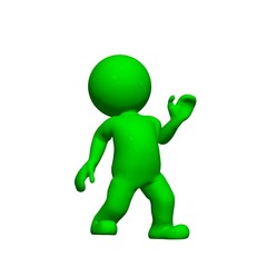 green 3D People - helpless 1 - isolated on white background