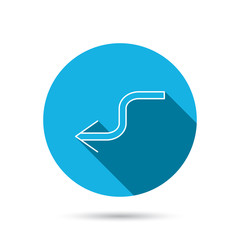 Arrow back icon. Previous sign.