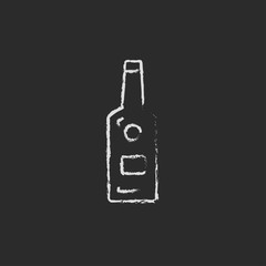 Glass bottle icon drawn in chalk.