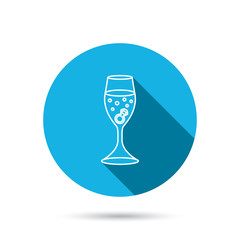 Glass with ring icon. Engagement symbol.