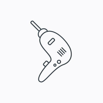 Drill tool icon. Electric jack-hammer sign.