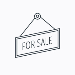 For sale icon. Advertising banner tag sign.
