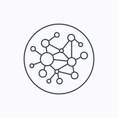 Global network icon. Social connections sign.