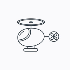 Helicopter icon. Urban air transport sign.