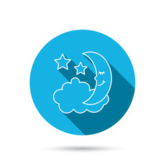 Night or sleep icon. Moon and stars sign.