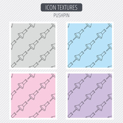 Pushpin icon. Pin tool sign.