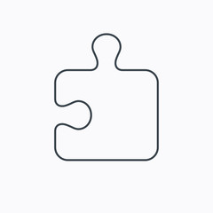Puzzle icon. Jigsaw logical game sign.