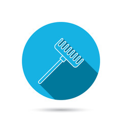 Rake icon. Gardening equipment sign.
