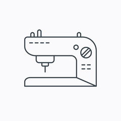 Sewing machine icon. Embroidery sign.