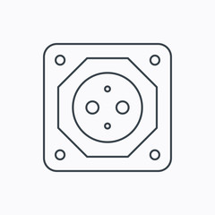 European socket icon. Electricity power adapter.