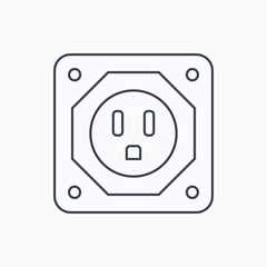 USA socket icon. Electricity power adapter.