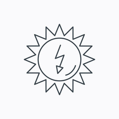 Solar energy icon. Ecological resources sign.