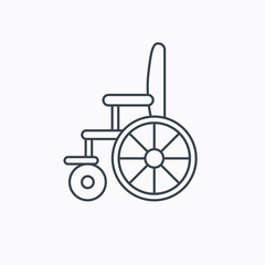 Wheelchair icon. Disabled traffic sign.