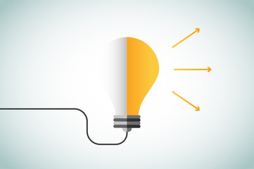 Bulb lamp light idea vector background illustration
